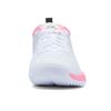 New LiNing Anti Slip Wear Resistant Breathable Lightweight Rebound Low Top Badminton Shoes Unisex White Pink AYAU007-2