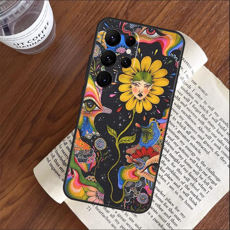 Colorful Psychedelic Art Phone Case For Samsung Galaxy S25 S24 S23 S22 S21 Ultra S9 S10 S20 Plus FE Funda Cover Shell