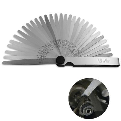 32pc Feeler Gauge Stainless Steel Measuring Tool Set 0.001-0.04" 0.03-1.00mm Feeler Gauge Motorcycle Tire Repair Tool