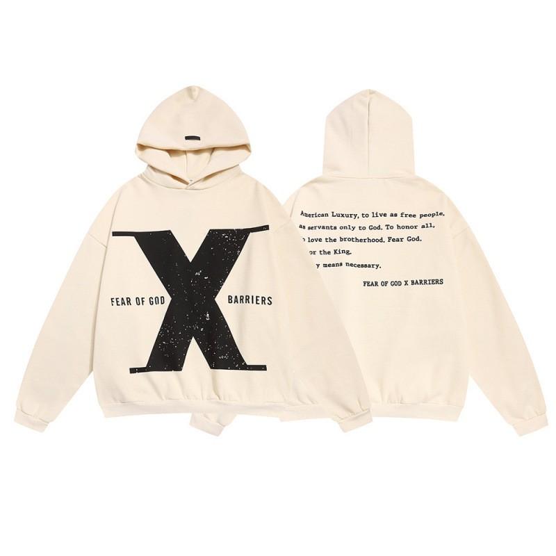 Unisex Streetwear Hoodie With Bold Letter Print Oversized Fit Fleece-Lined Cotton Sweatshirt