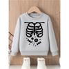 European sizes Halloween Boys Casual Skeleton Ribcage Candy Print Crewneck Sweatshirt Long Sleeve Pullover Graphic Top Kids Birthday Party