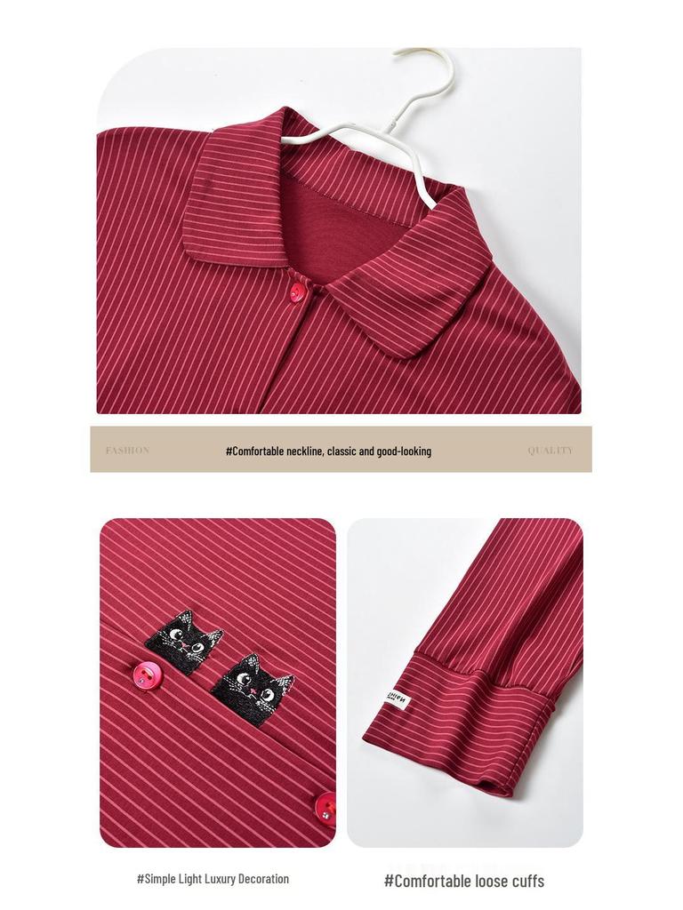 Modal Women's Long Sleeve Cardigan and Pants Pajama Set - Autumn Casual Style