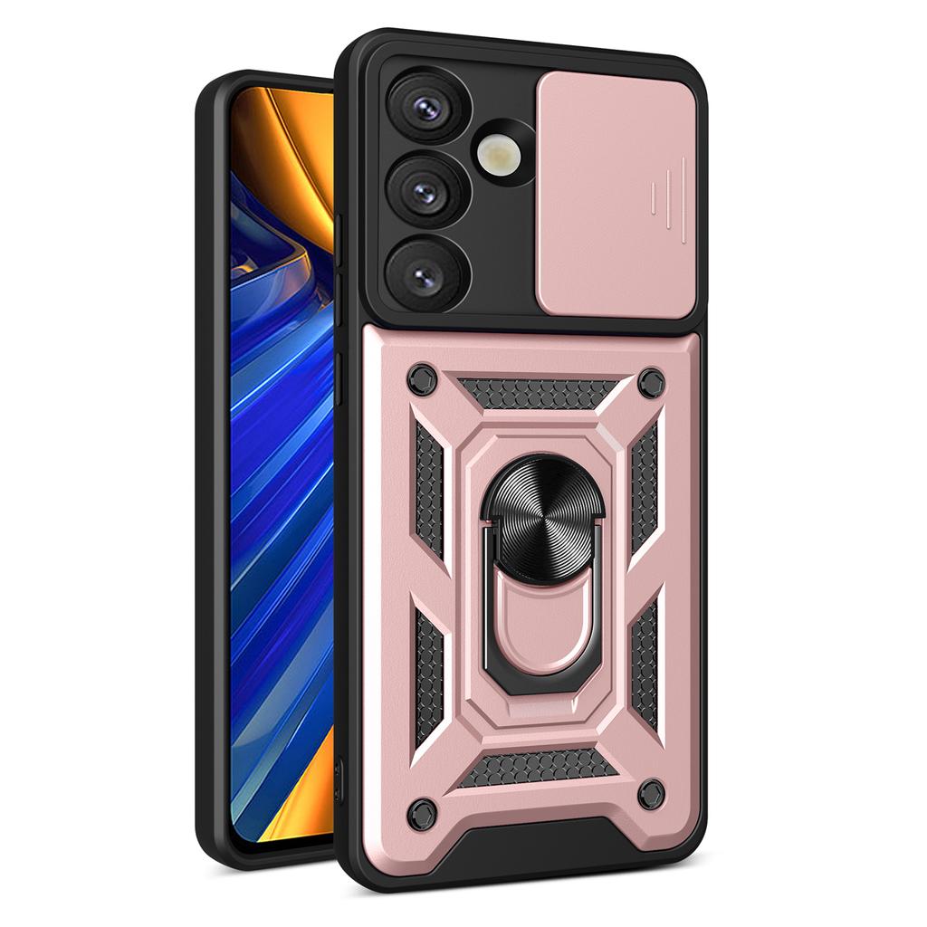 AMORUS For Samsung Galaxy S25+ Case Kickstand PC+TPU Phone Cover with Camera Lens Slider