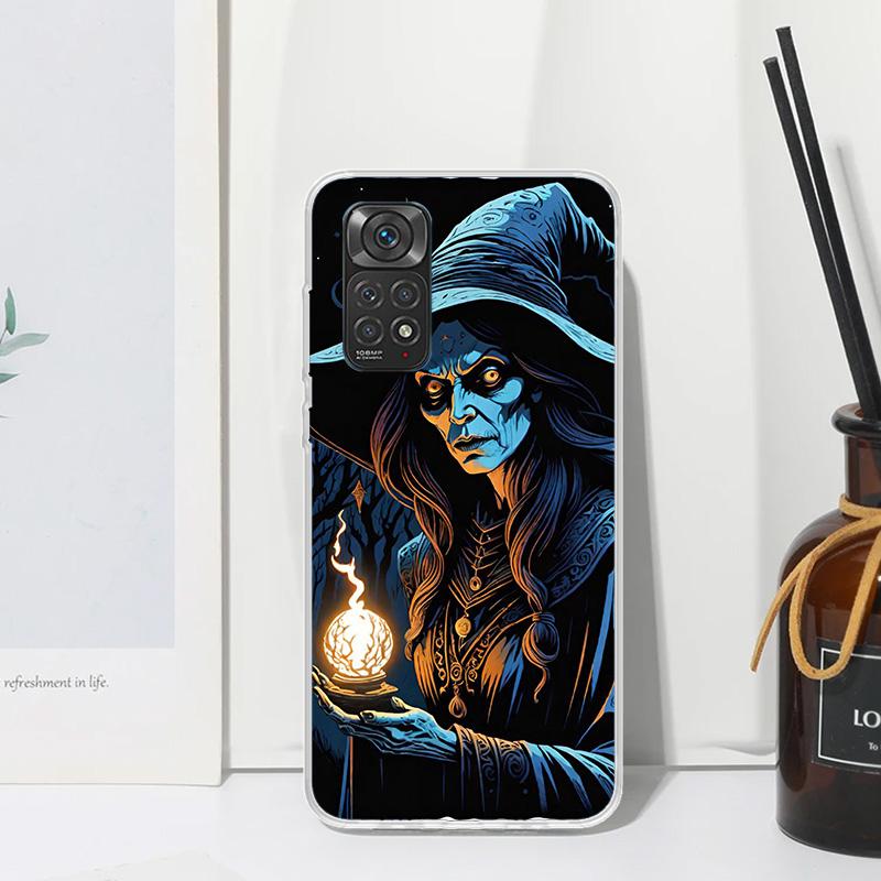 

Halloween Moon Witch Horror Phone Case For Xiaomi Redmi Note 15 13 14S 14 Pro Plus 12S 11S 10S 12 11E 10 11T Art Fundas Back Cov Redmi Note 13 Pro 4G