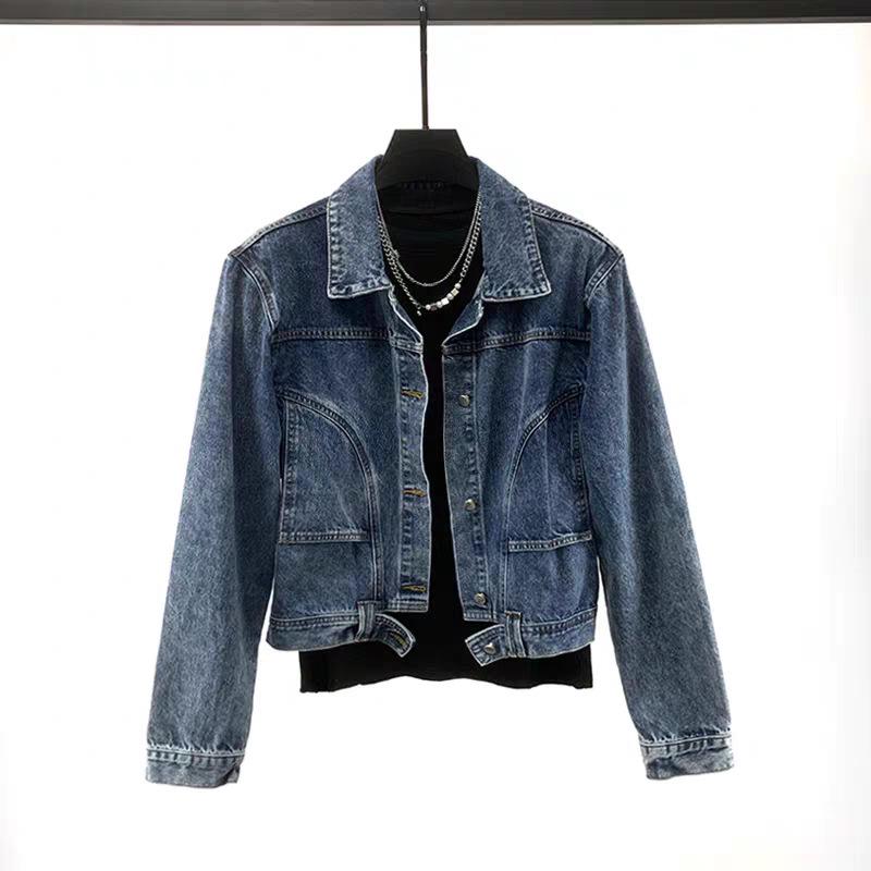

Мужская рваная джинсовая куртка в корейском стиле, весна 2024: Свободный крой, универсальный короткий топ 4XL синий