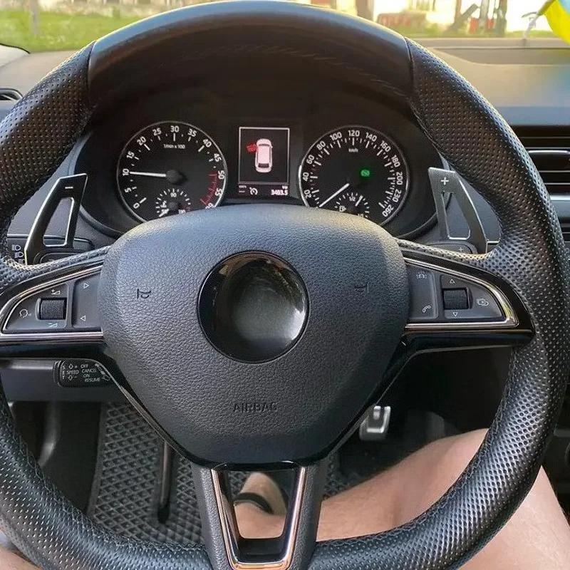 Auto Lenkrad Schaltwippen Verlängerung Schalthebel Aufkleber DSG Getriebe Für Skoda Octavia A7 Mk3 5E Rs Vrs Superb B8 Scala Karoq Kodiaq