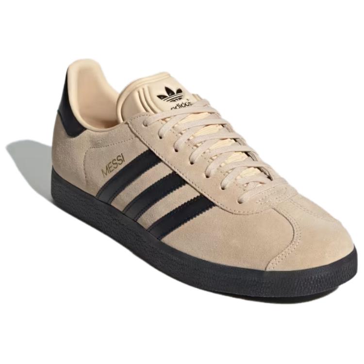 Lionel Messi X Adidas Gazelle Triunfo Dorado Unisex Sneakers Tan Crystal-Sand Core-Black IH8156