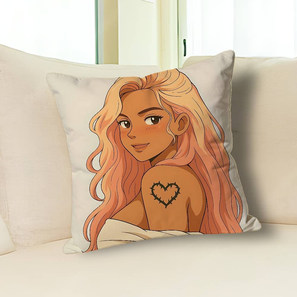 K-Karol G Tropicoqueta Various Sizes Square Pillow Case For Car Home Bedchamber Decor Custom Valentine gift