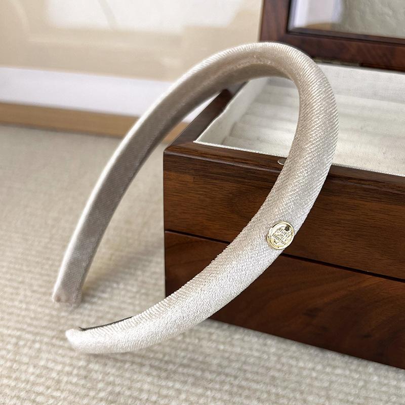 

Бархатный обруч для волос в стиле ретро, ​​элегантный французский обруч на голову, головной убор с широкими полями, простая заколка для девочек, все в тон 1.5cm