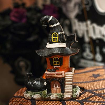 Figúrka Dom čarodejníckej topánky na Halloween, Kreatívna živicová socha pre domácu dekoráciu, Spálňu, Obývaciu izbu, Ozdoba do predsiene