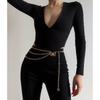 Mote Retro Gull Sølv Multi-Layer Metal Dusk Body Chain Gave For Kvinner Sexy Belte Midje Kjede