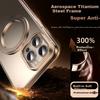 Alloy Frame | Magnetic Rotating StandIPhone 16 Pro Max Case, IPhone MagSafe Compatible, Ultra-Thin Metal Shockproof Frosted - Titanium