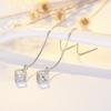 Thin-hole Three-dimensional Magic Cube Ear Cable for Women Niche Design Zircon Tassel Earrings