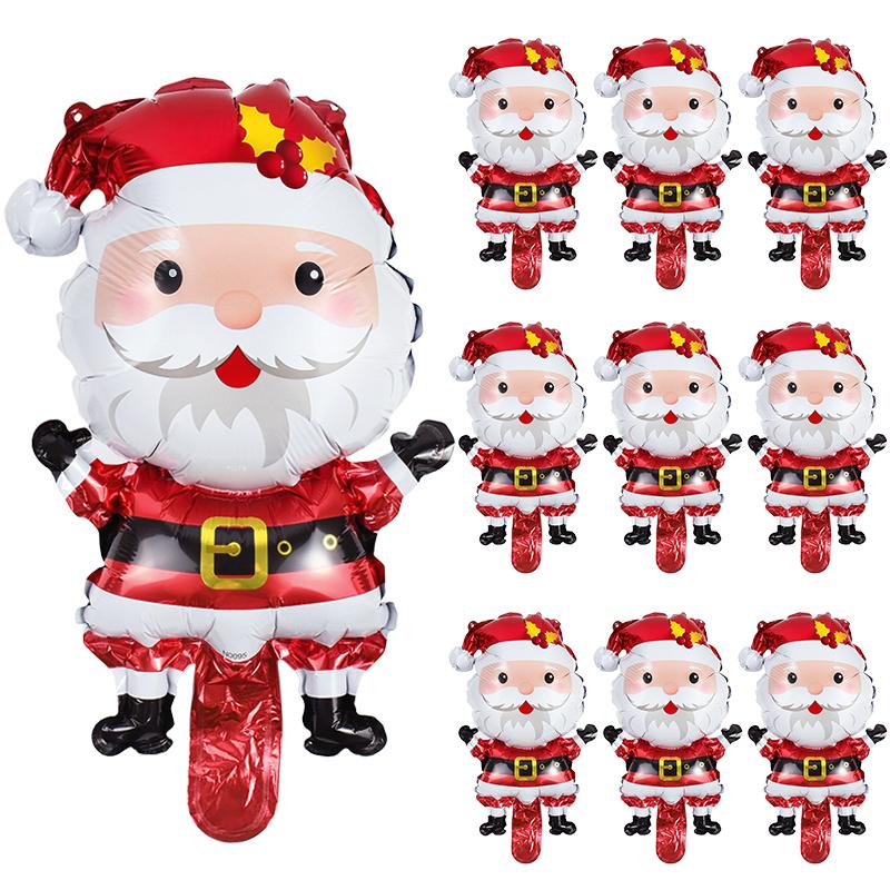 15/5PCS Santa Claus Foil Balloons Mini Christmas Tree Gingerbread Man Balloon 2026 Xmas New Year Holiday Decoration Kids Favors