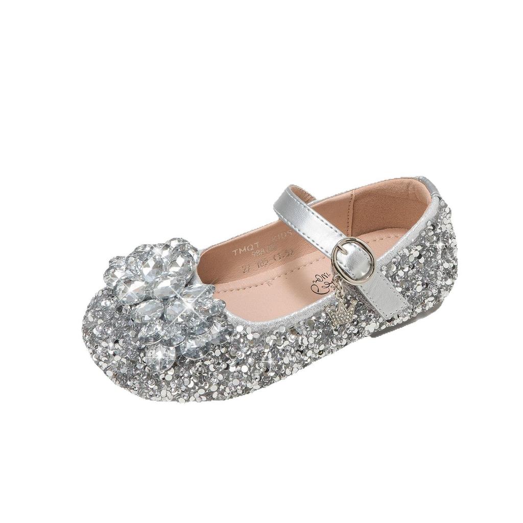 Girls' Fashionable Princess Shoes Children's High-end Crystal Shoes Soft-soled Small Leather Shoes Girls' Lightweight Shoes