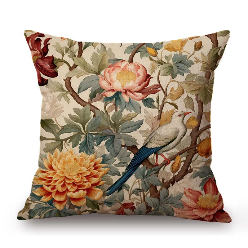 

Уильям Моррис Цветочный узор Лиса Кролик Птица Олень Животное Домашний декор Искусство Хлопок Лен Наволочка для диванной подушки Цветочная наволочка 45x45cm 18x18in