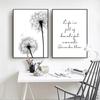 Dandelion Poster Black And White Canvas Art Painting Decoration Life Quote Nordic Posters And Print Wall Pictures For Bedroom