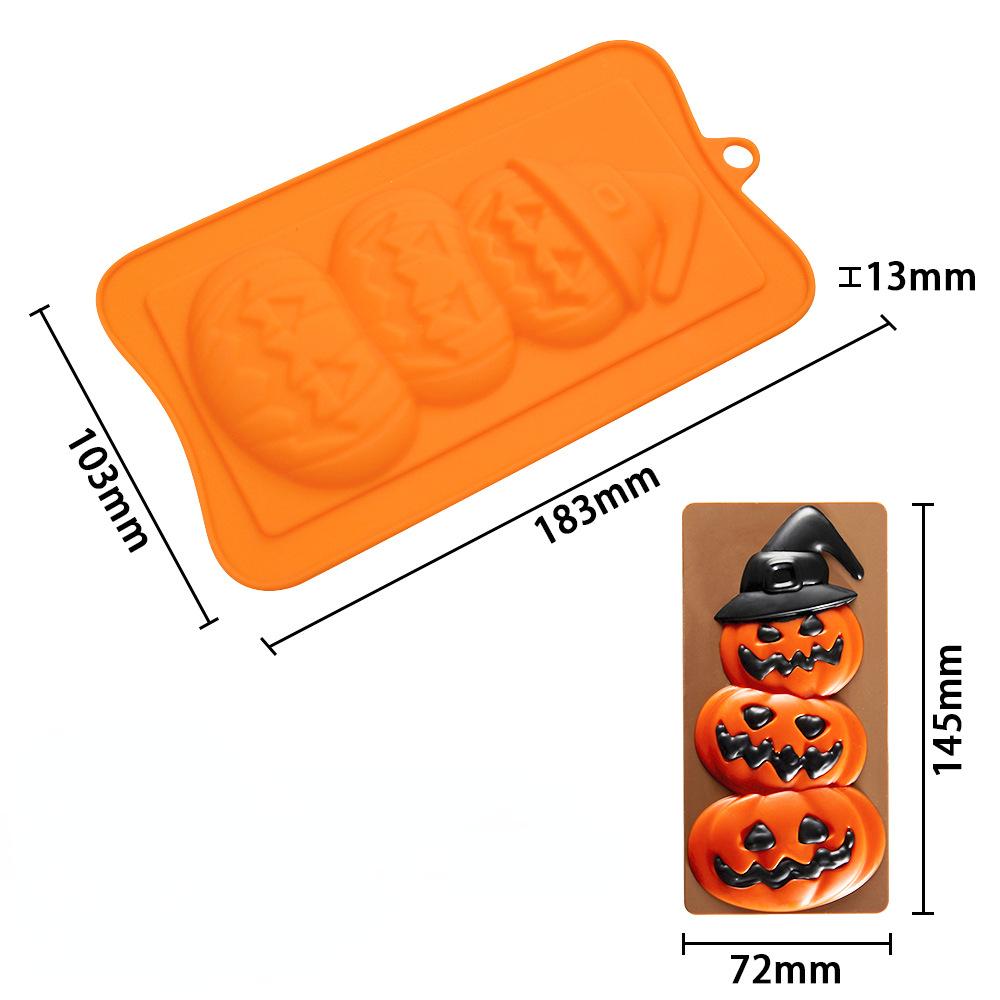 Halloween Skull Pumpkin Chocolate Candle Silicone Mold Witch Ghost Fondant Mould Decoration Cake Tools