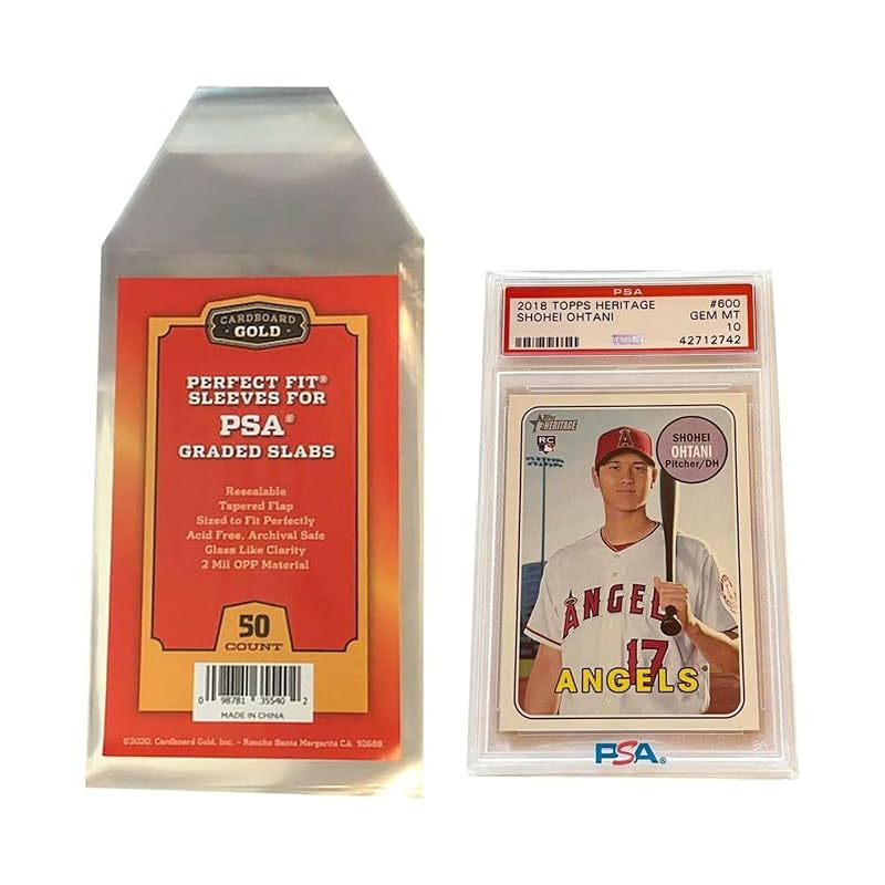 Cardboard Gold PSA Graded Card Sleeves, Ultra Protection, 50 Sleeves, Card Saver