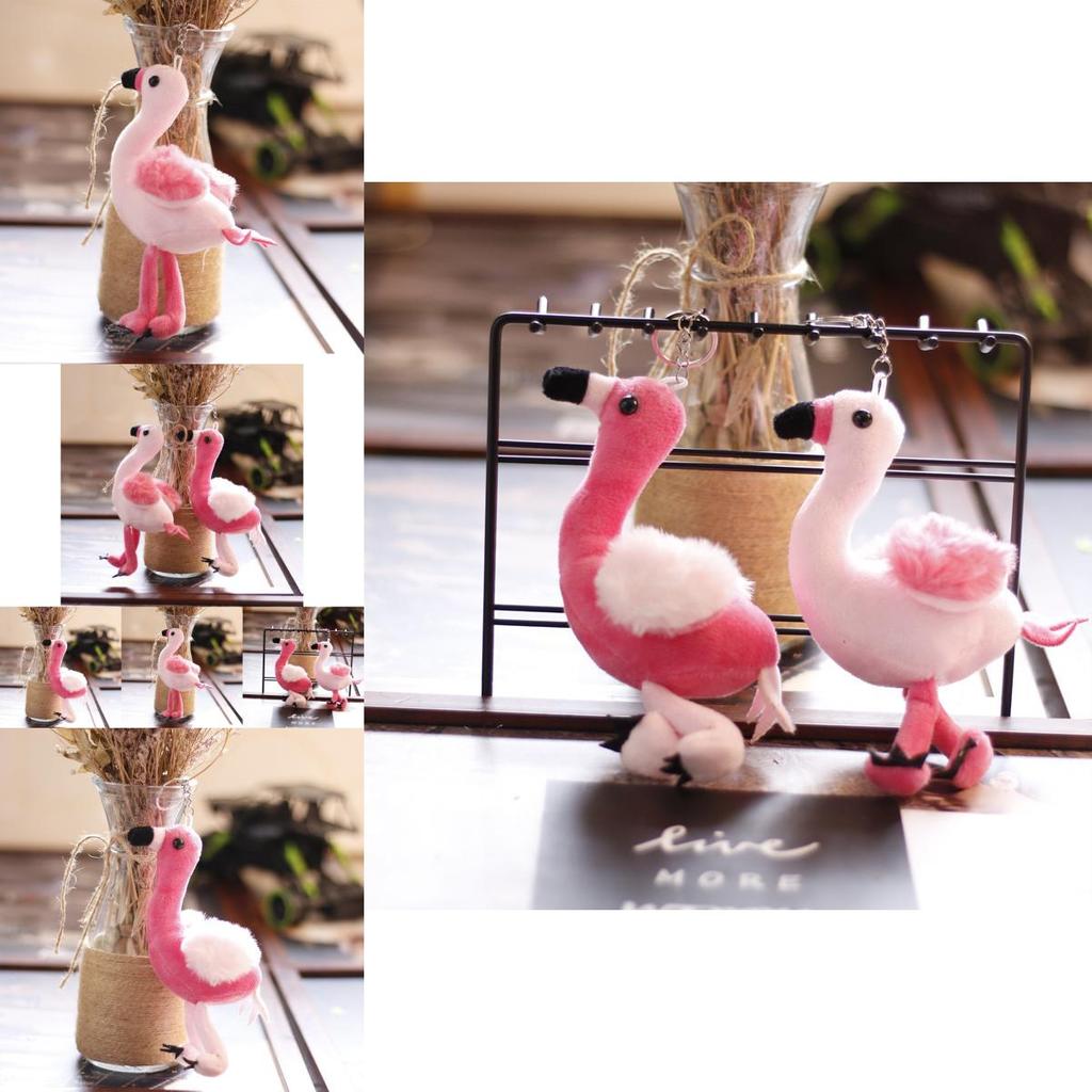 Adorable Flamingo Plush Toy Soft Stuffed Animal For Girls Cute Bag Charm