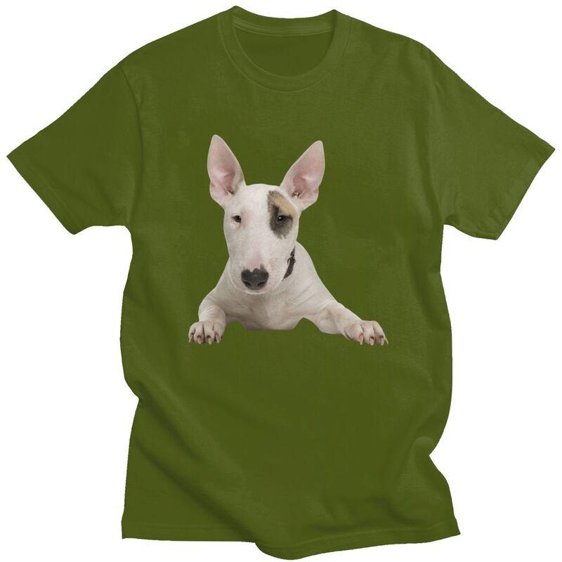 Custom Trendy Bull Terrier T Shirt Men Short Sleeve 100 Cotton Tshirt Casual Tee Tops Fashion Tshirt