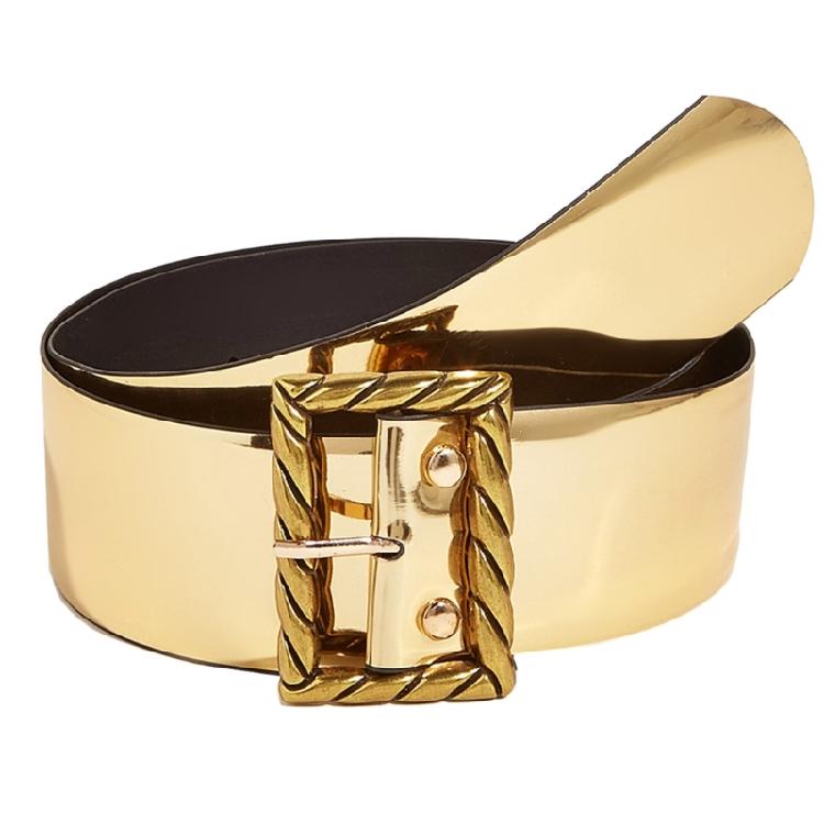 Female Belt Gold Color Glitter Waist Belt Decorative Belts for Womens Jeans