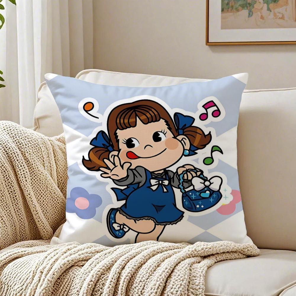 PPeko Lollipop Happy Girl Cute Pattern Cushion Cover Pillowcase Antidustmite living Room Sofa Decor Cushion Room