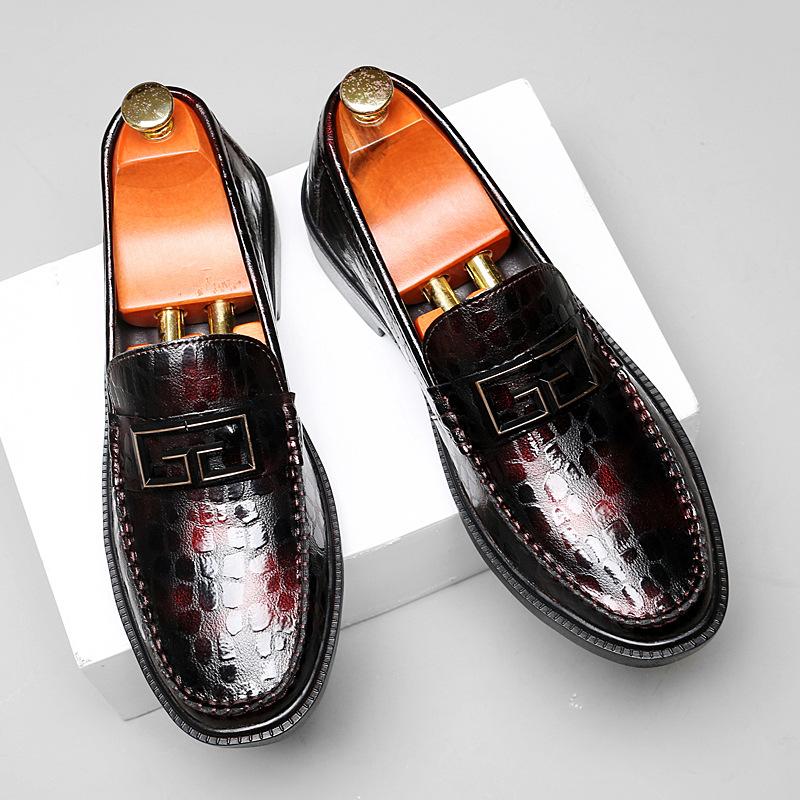 Men's shoes 2025 summer new men's casual British style high-end sense versatile leather surface solid color business leather shoes