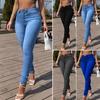 Skinny Pants Super Soft Breathable Eye-catching Women Slim Elasticity Skinny Casual Denim Pants Birthday Gift