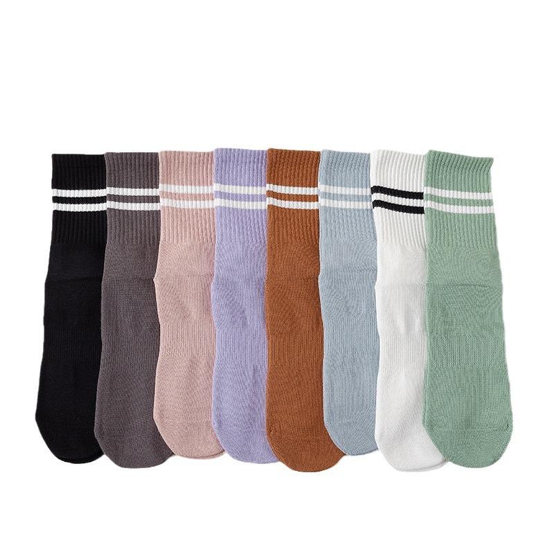 Female Professional Pilates Yoga Fitness Exercise Silicone Non Slip Tube Cotton Socks