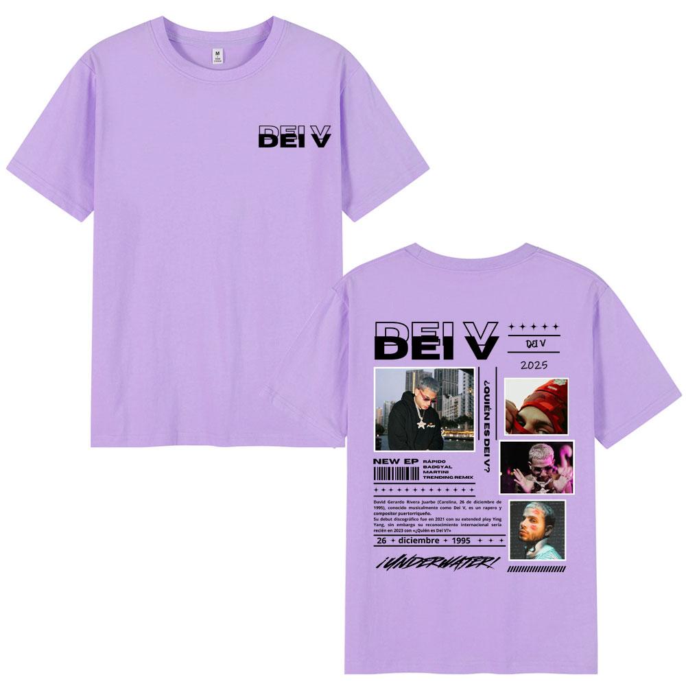 Rapper Dei V Quien Es Dei V? Tour 2025 T-shirts Men Women Hip Hop Oversized Music T-shirt Classic O-Neck Loose Unisex T Shirt