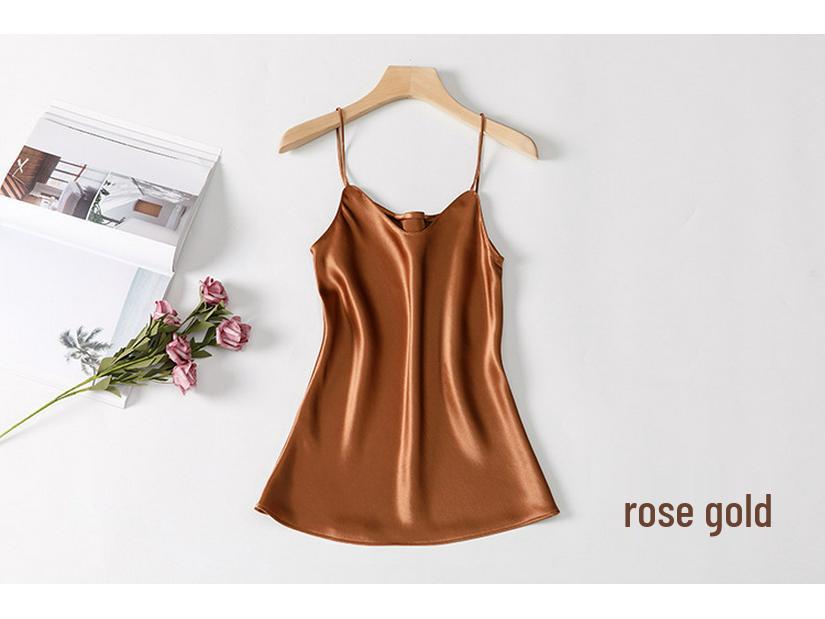 

Hyuna Style Satin Silk Camisole - Women s Sexy Chic Spring/Summer 2026 Tank Top Double Extra Large (2XL)