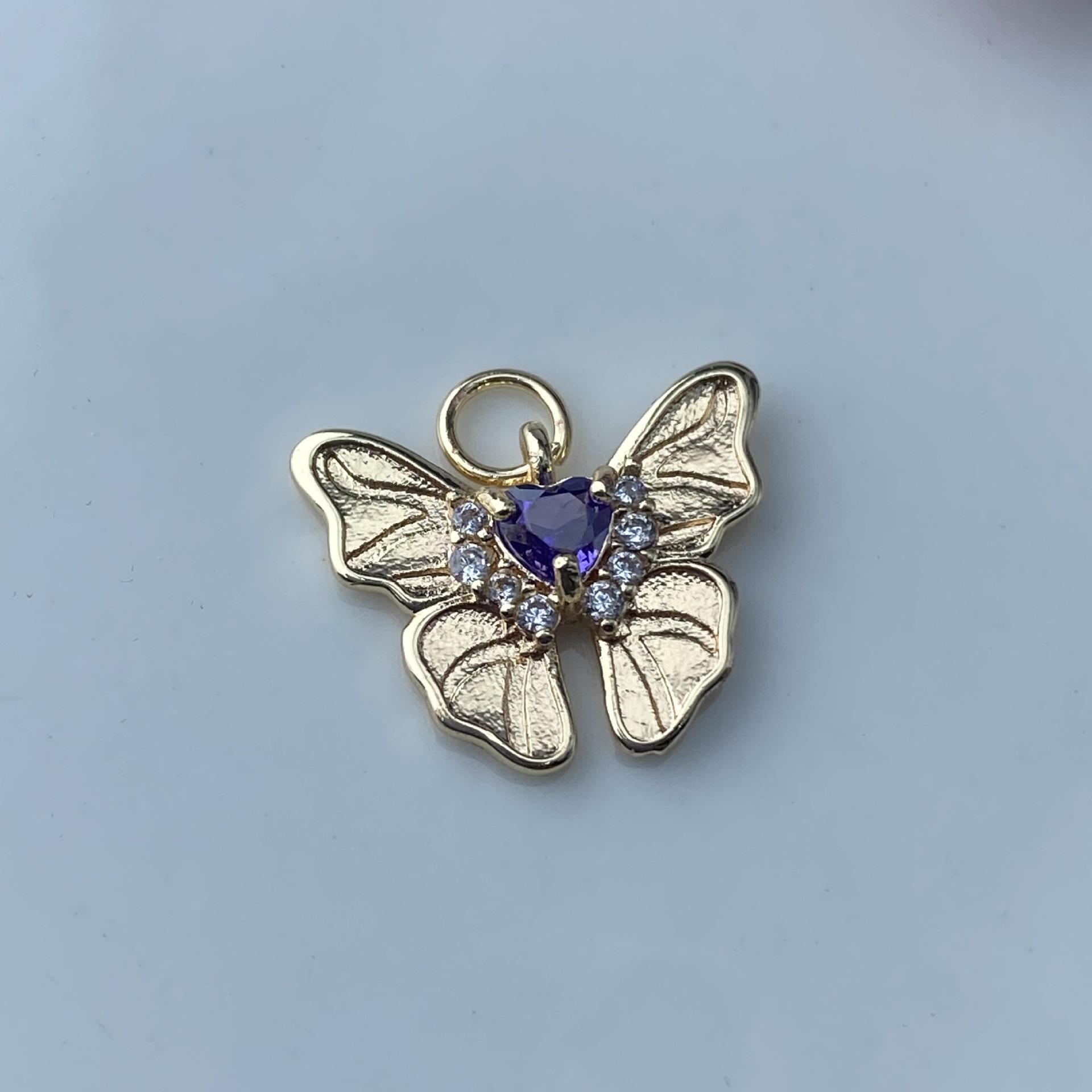 Rhinestone Butterfly Pendant Beads - DIY Jewelry Making Accessories
