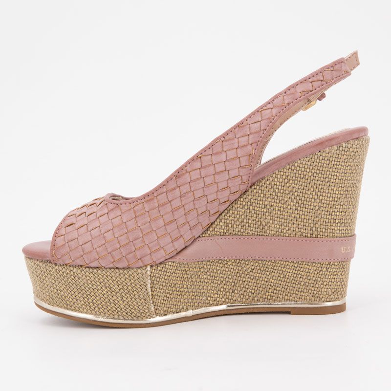 Sandales compensées tissés logo gold Femme US POLO