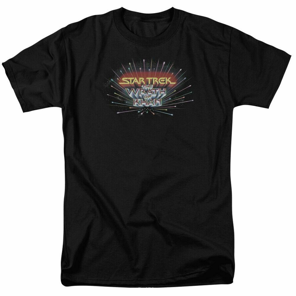 26 Star Trek Khan Logo T Shirt Licensed Sci-Fi Movie Classic Adult Tee New Black Unisex T-Shirt