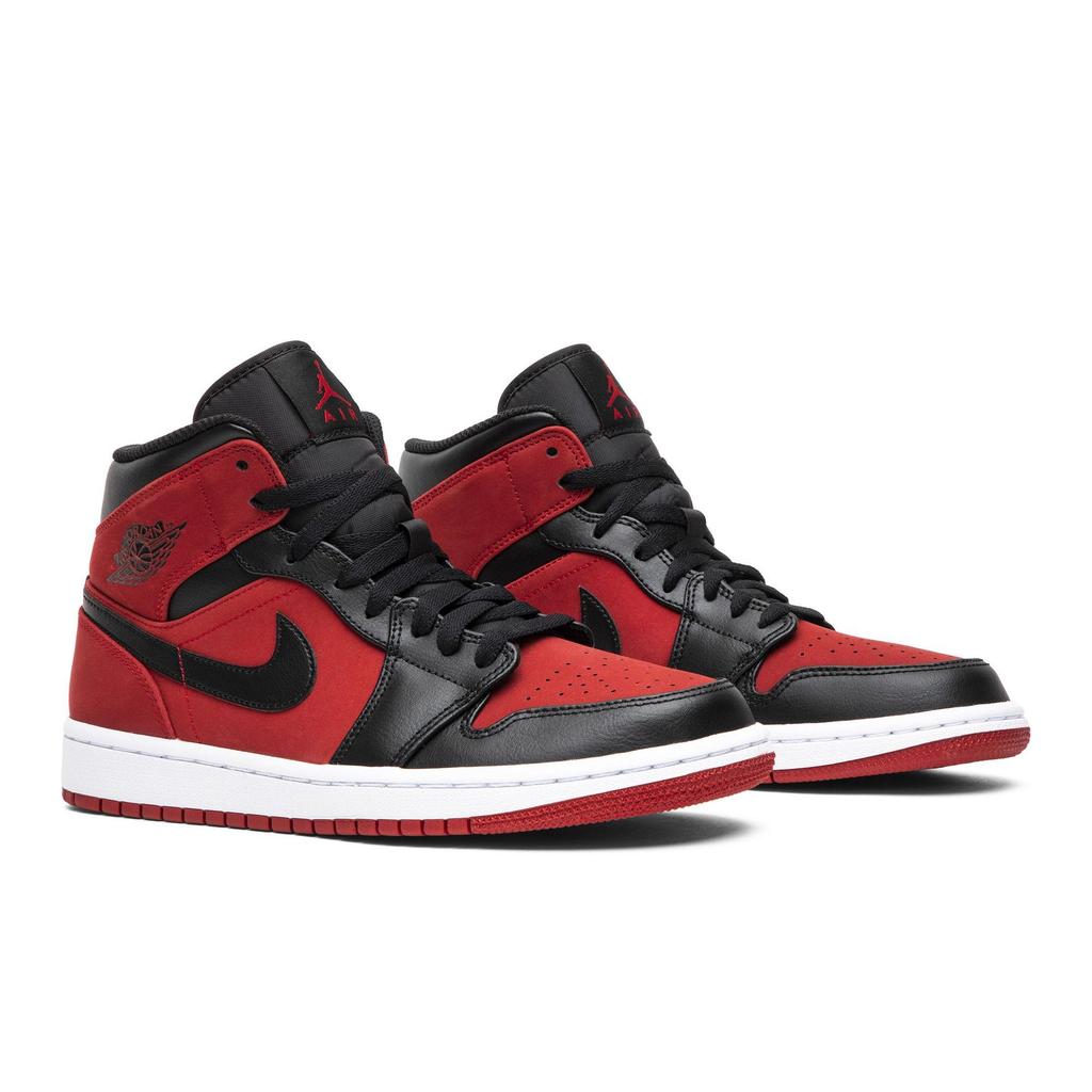 Air Jordan 1 Mid 'Reverse Banned' (Unisex) Gym Red / Black-White Vintage Basketball Shoes 554724 610