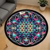 1pc Sacred Geometry Flower of Life Round Chair Mat Office Area Rug - Non-Slip, Floor Mat for Office, Bedroom, and Indoor Decor P127111
