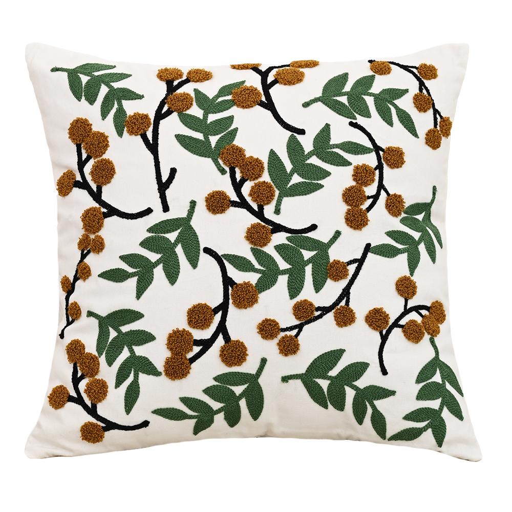 Buynow Floral Embroidered Pillowcase45X45Cm Vintage Pastoral Living Room Sofa Cushion Cover Home Bedroom Decor Cojines Para Sala