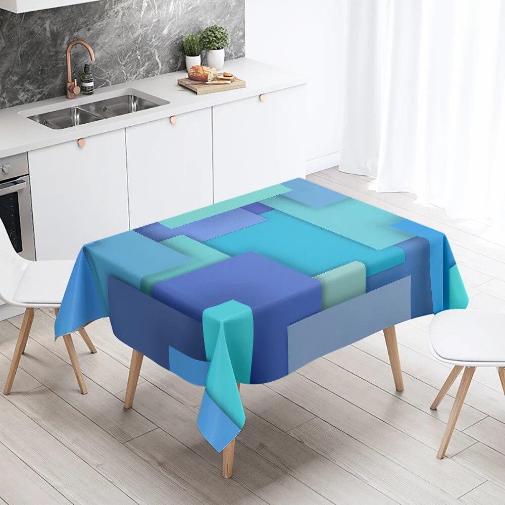 Abstrakte geometrische Tischdecke in Schwarz und Weiß, personalisiert bedruckt, Restauranttischdekoration, Ornament