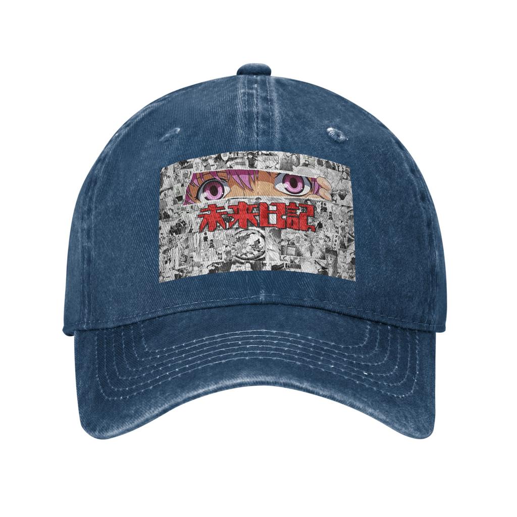 Yuno Gasai By Mirai Nikki Washed Denim Cap Casual Baseball Caps Adjustable Hat Summer Unisex Baseball Hats