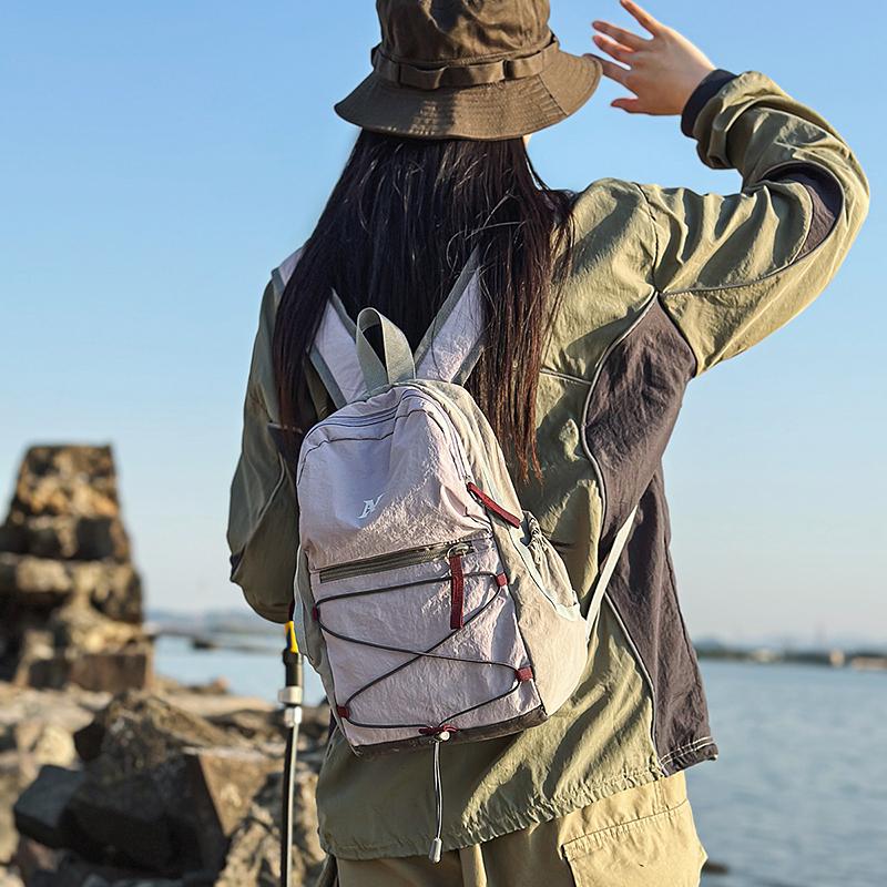 Student Small Bag Women's Lightweight Backpack Men Color Block Sports Travel Backpack