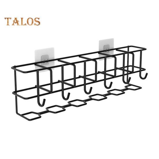Hohles Regenschirm-Aufbewahrungsregal, Wandgarderobe mit 6 Kleiderbügeln, tragender Hut- und Kleidungs-Organizer für Badezimmer und Wohnzimmer