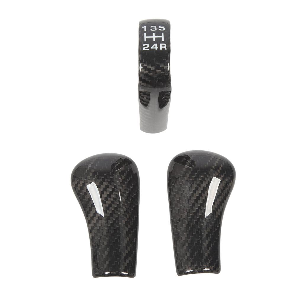 3Pcs Gear Shift Knob Cover Trim Protective Carbon Fiber Gear Shifter Cap Cover Interior Accessories