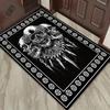 Gothic Skull Rug with Pentagram Border for Living Room Decor | Unique Area Rugs | Home Decor Accessories Skid Resistant Carpet