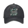 Fish Skeleton Print Baseball Cap Vintage Washed Cotton Dad Hat Casual Adjustable for Men Women