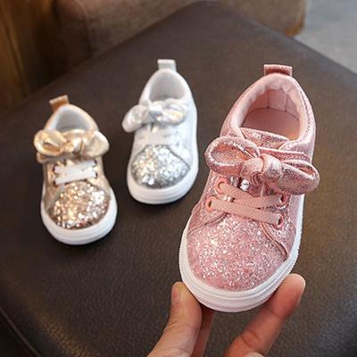 Kinder Freizeitschuhe Herbst neue Mädchenschuhe mit Pailletten Mädchen Board Schuhe Designer trendige Kinderschuhe rutschfeste Mädchen Freizeitschuhe