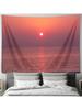 Tranquil Sea at Sunset  Minimalist Abstract Line Hanging Cloth