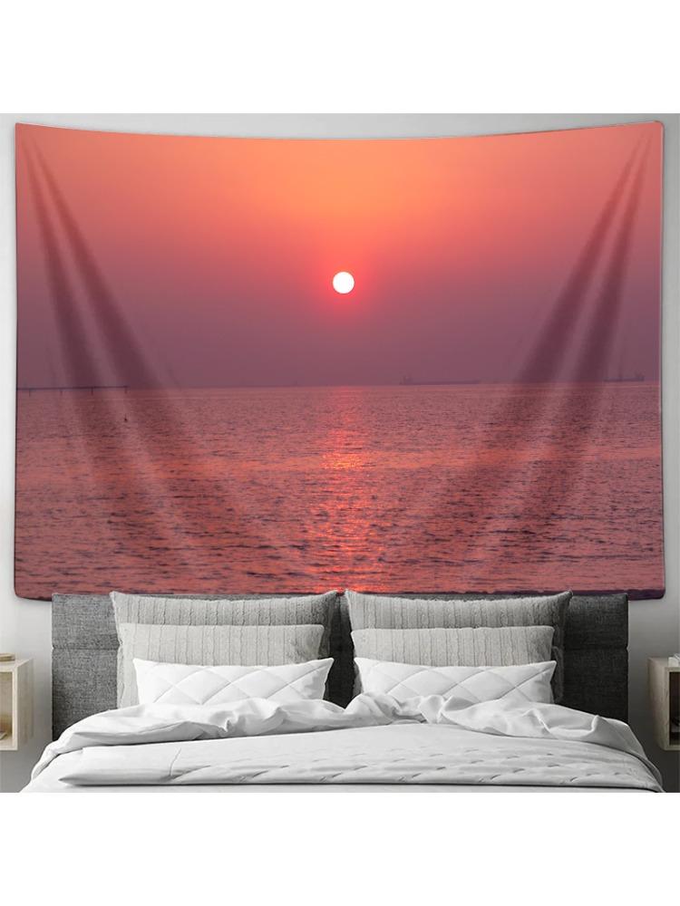 Спокойное море на закате Минималистичная абстрактная линейная подвесная ткань 74x94cm(29x37in)