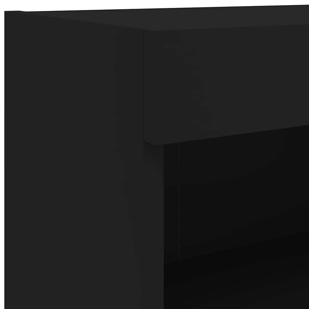 TV Cabinet with LED Lights Black 80 x 30 x 30 cm