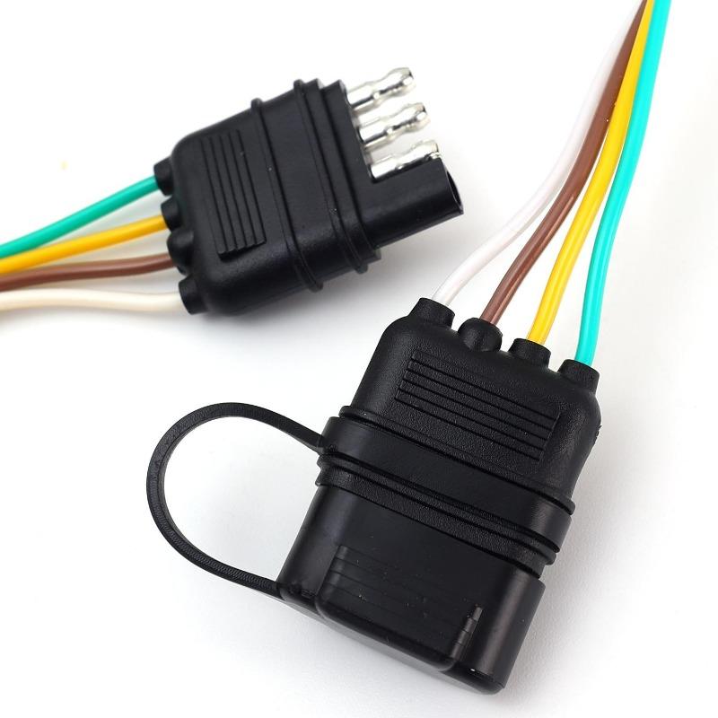 Trailer Wire Power Cord The 4 Pin Connector Prong Plug Suite Wiring Harness Extension Pvc Light Adapter Kit Towing